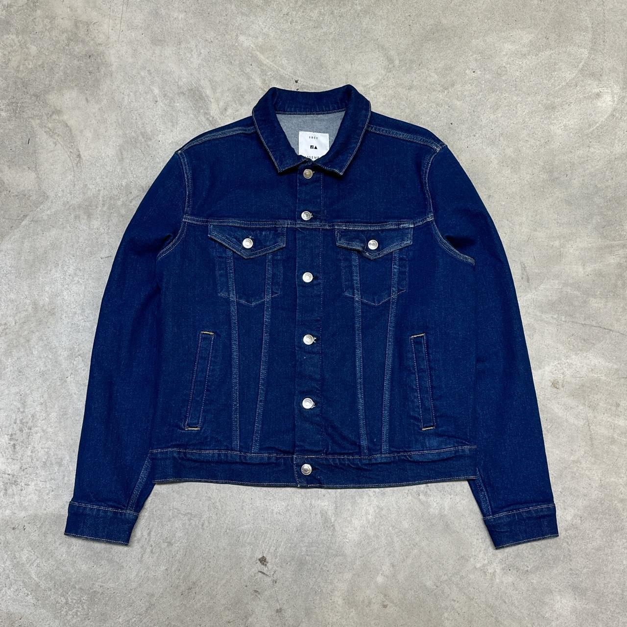 dark wash free assembly denim jacket size:... - Depop