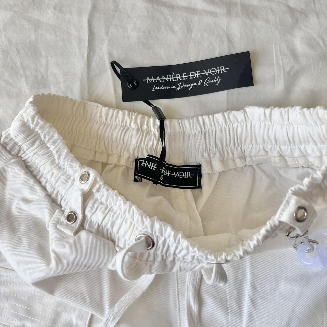 Maniere De Voir Women's Cream and White Trousers | Depop