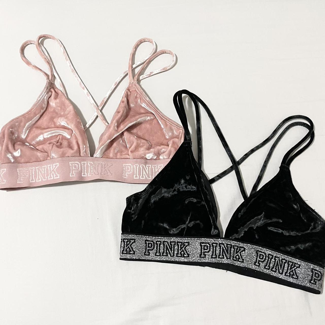 VICTORIA'S SECRET PINK BLACK VELVET BRALETTE ☆ the - Depop