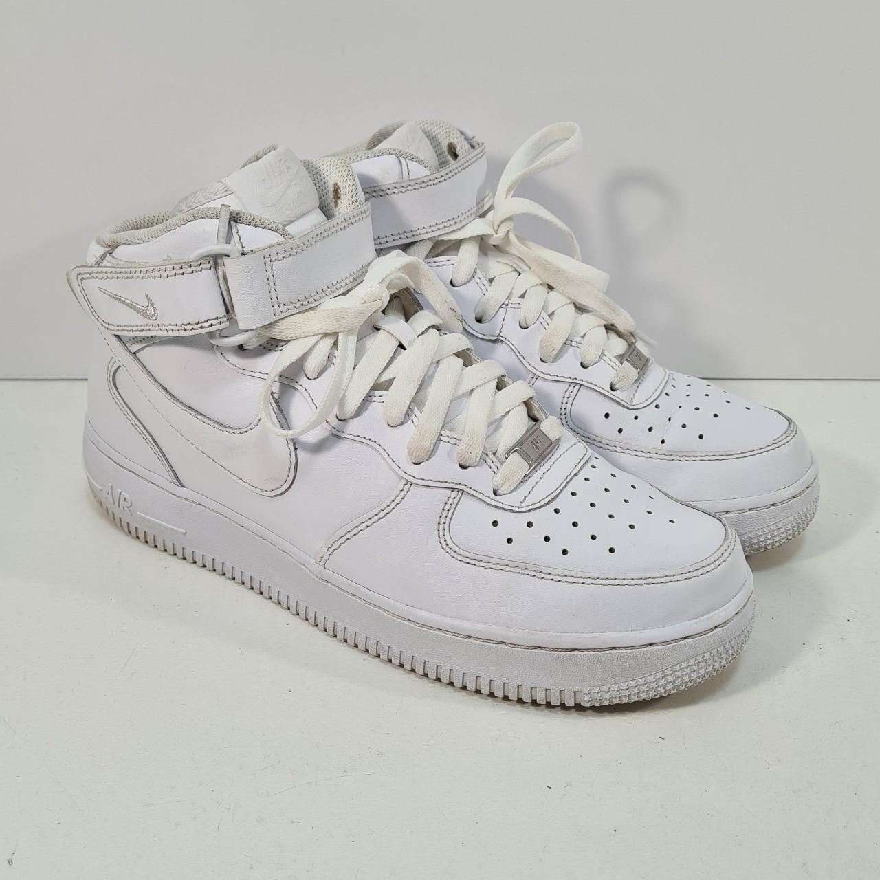 Nike Air Force 1 AF1 Mid '07 Triple White Shoes... - Depop