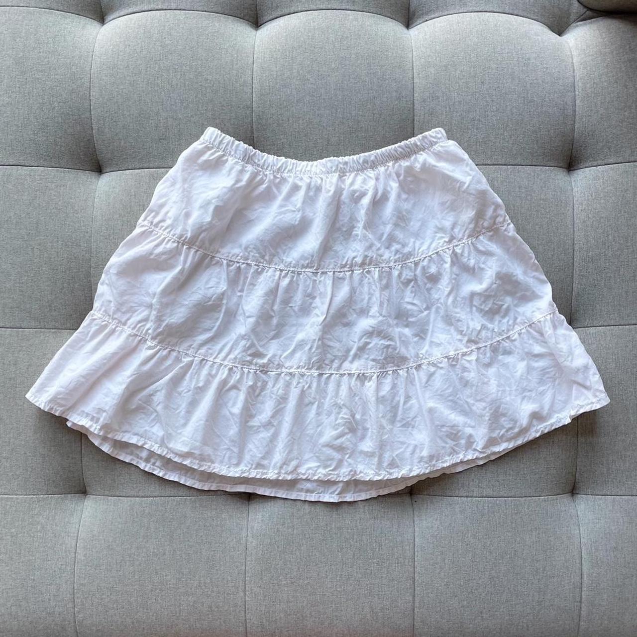 Brandy Melville Women's Pink and White Skirt | Depop