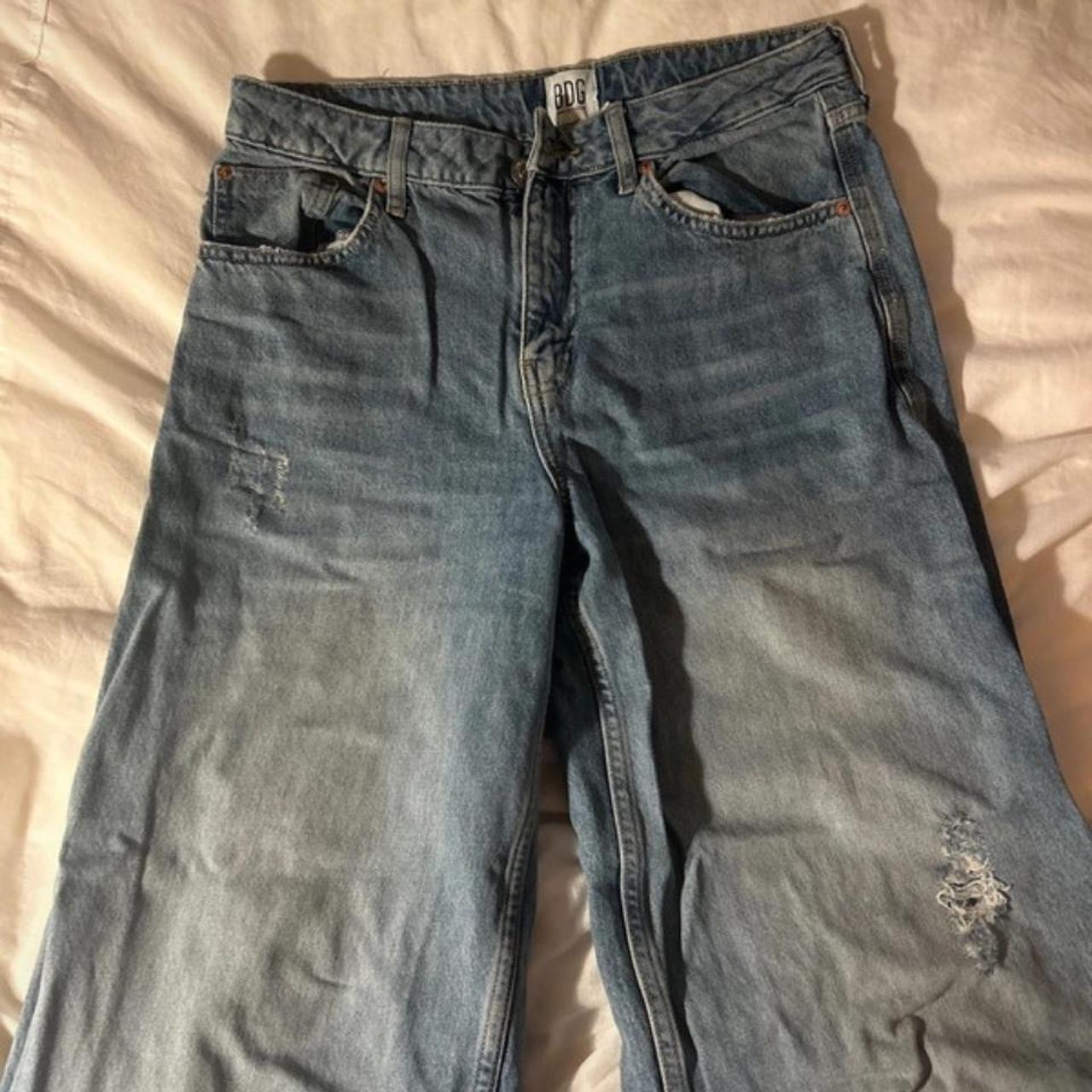 BDG urban outfitters wide leg light wash jeans, worn... - Depop