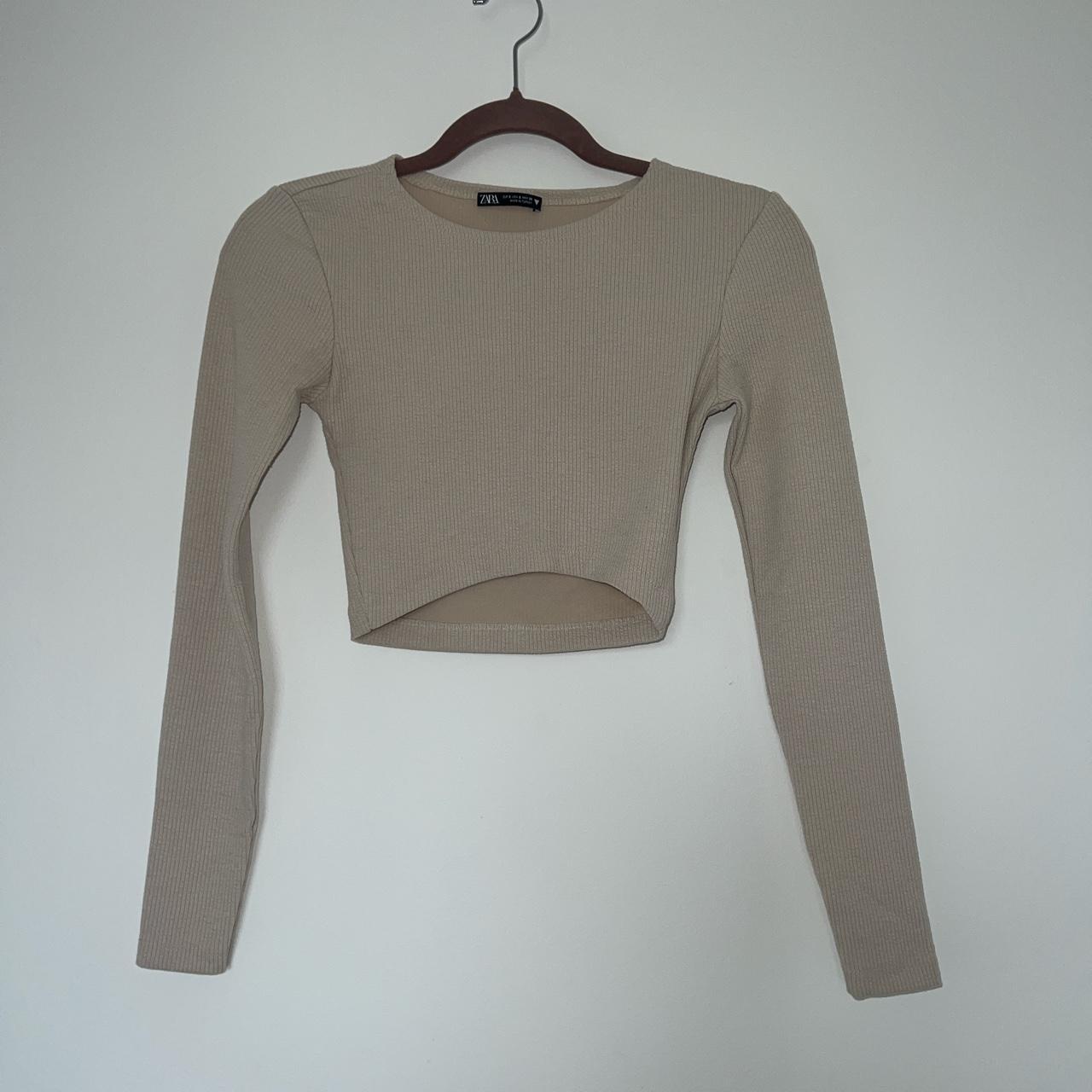 Zara Women's Cream Croptop Depop