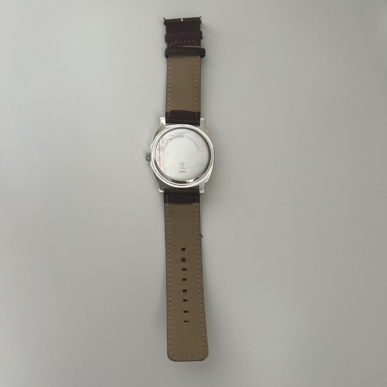 UNBRANDED Large Face Watch brown strap, slightly... - Depop