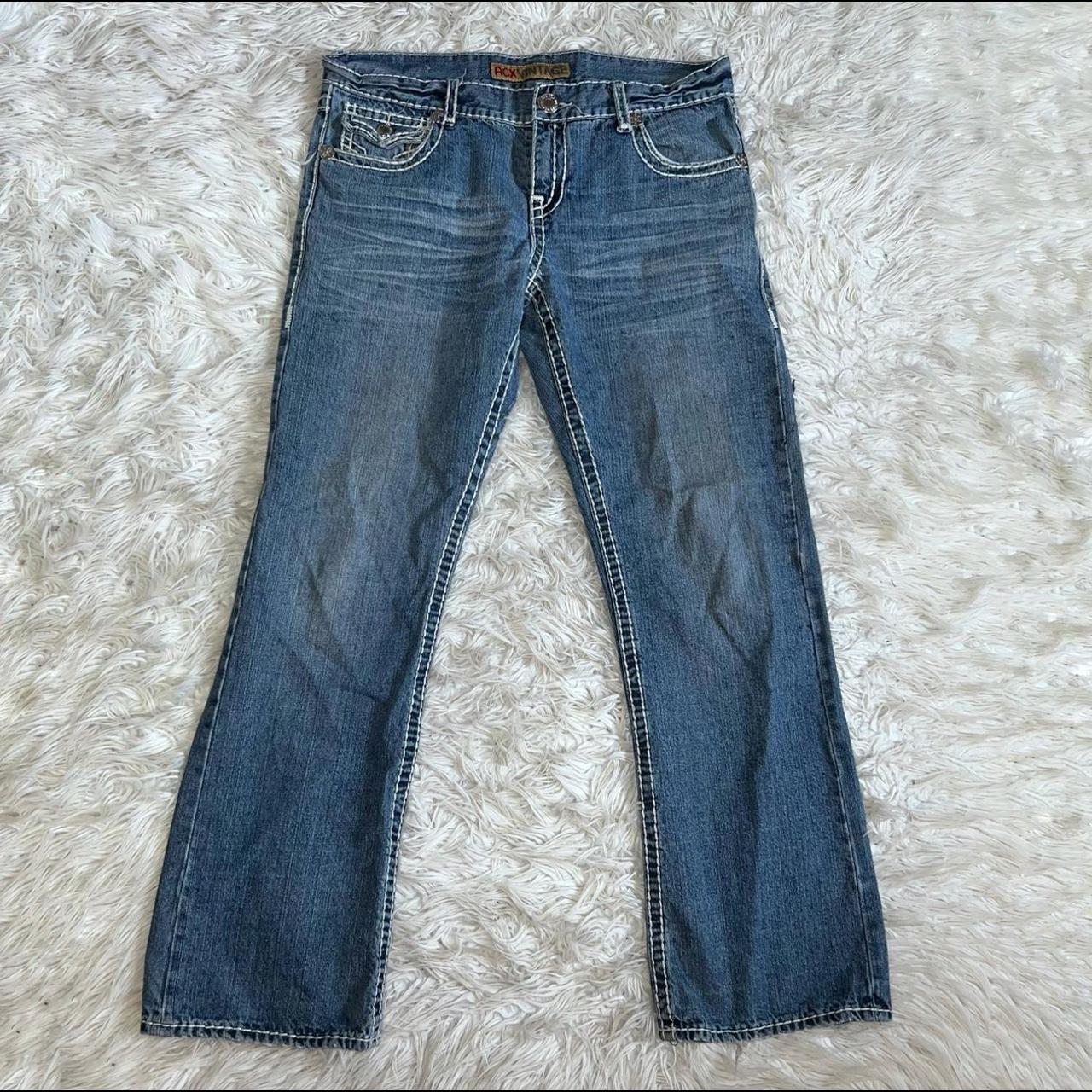 RCX Vintage Baggy Contrast Stitch Jeans Instant... - Depop