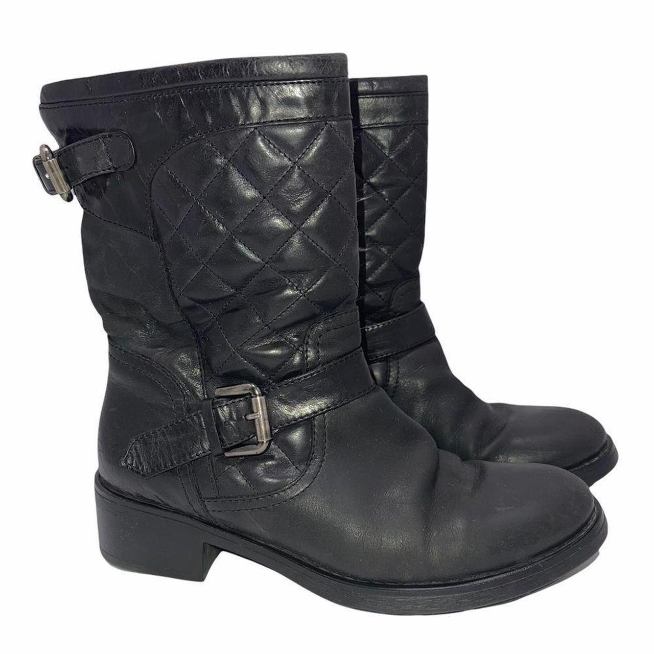 Aquatalia by Marvin K Quilted Black Leather Moto Depop