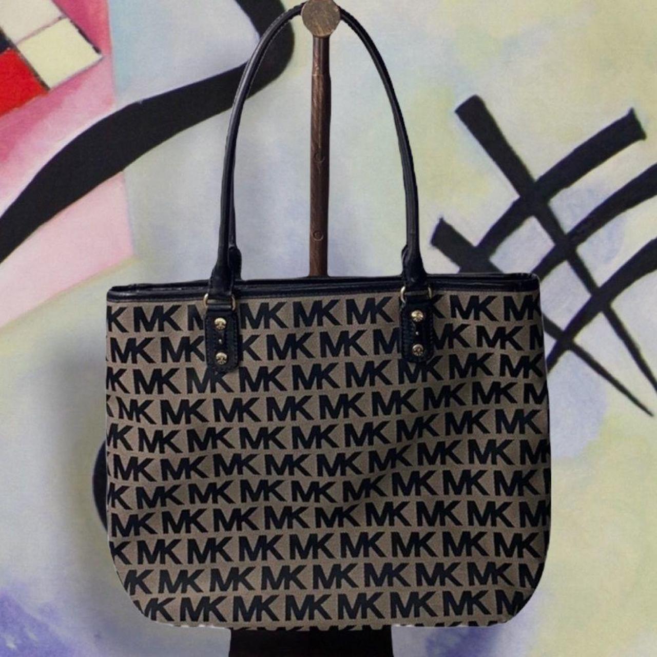 Michael kors purse MK canvas tote bag Leather tote - Depop