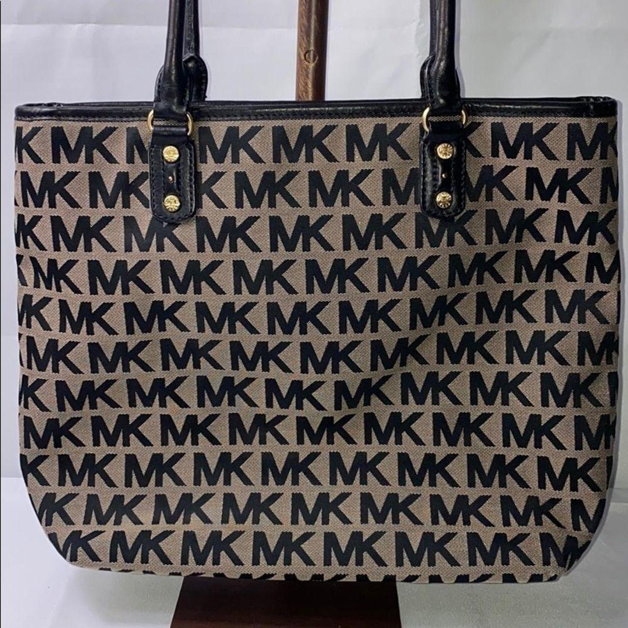 Michael kors purse MK canvas tote bag Leather tote - Depop