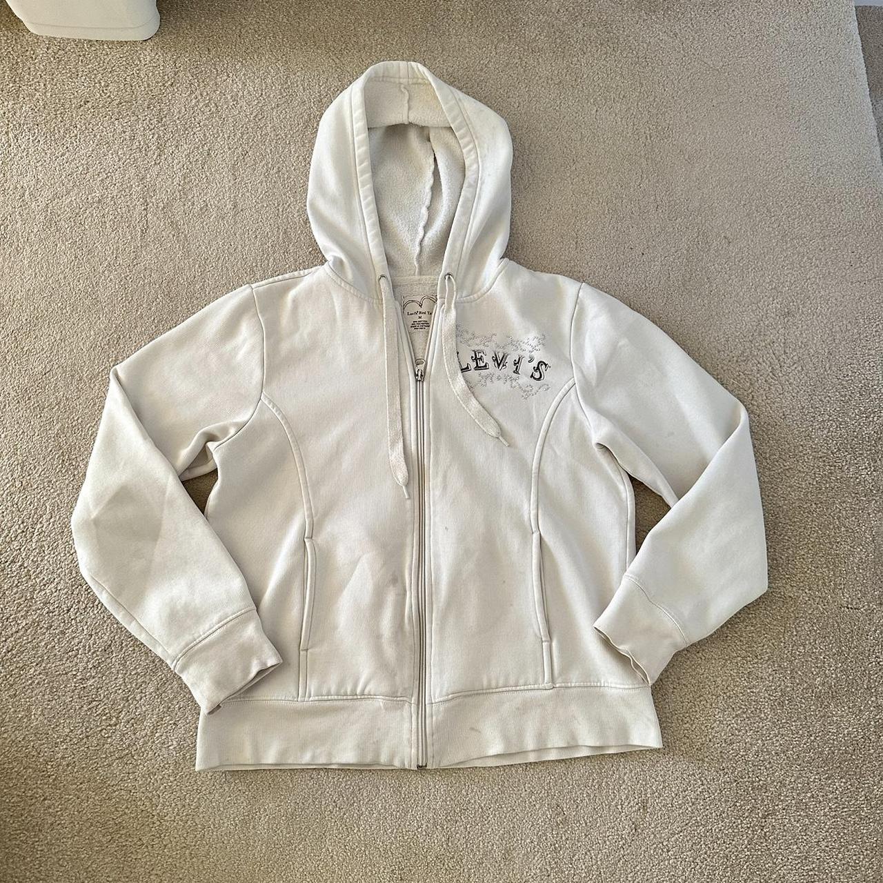 Zipper Womens White Levi Sweatshirt Levi White Sweatshirt Zip Up