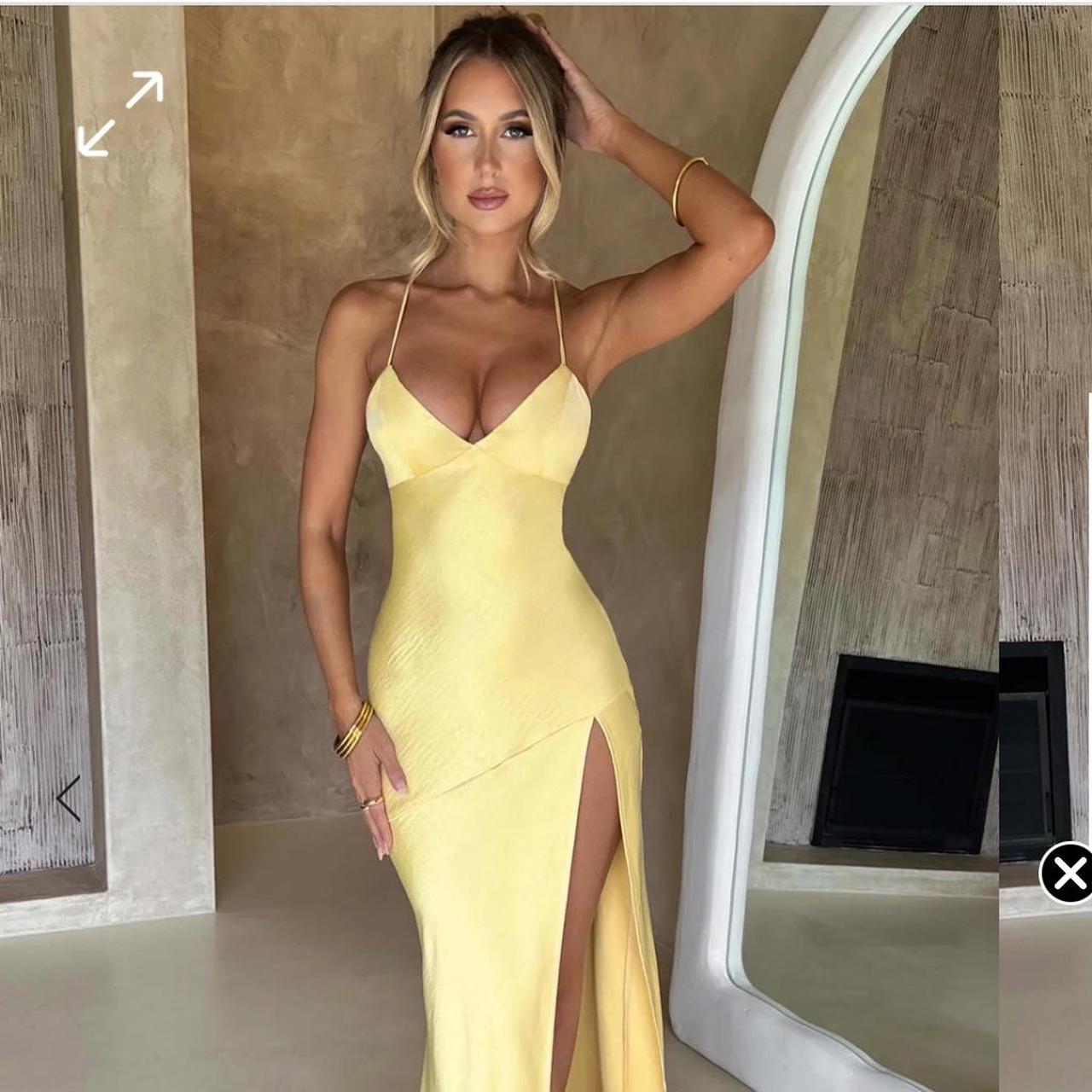 Pale yellow sale maxi dress