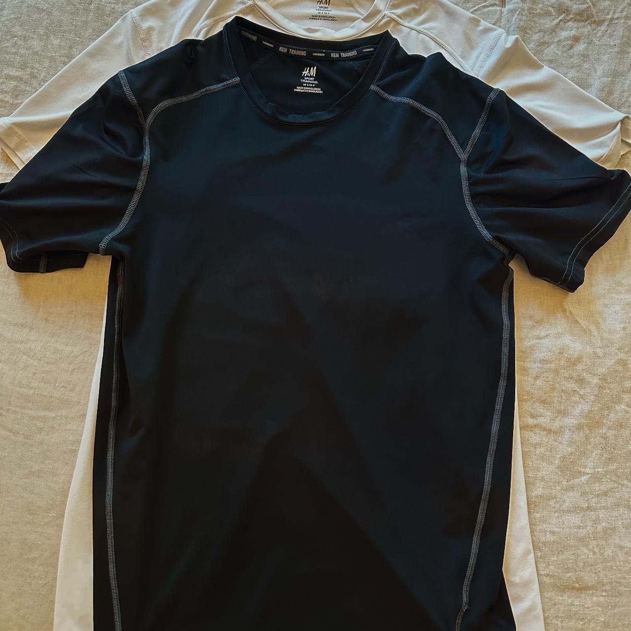 H&M Men's Black and White Tshirt Depop