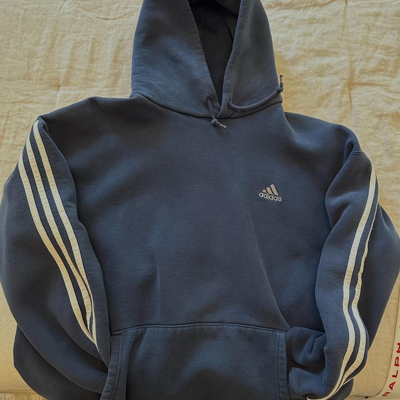 Adidas Men's Navy and White Hoodie | Depop