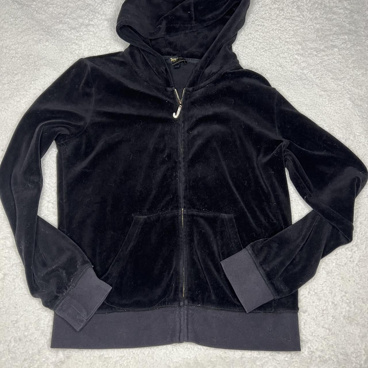 BLACK VELVET JUICY COUTURE TRACKSUIT HOODIE Y2K Fits... - Depop