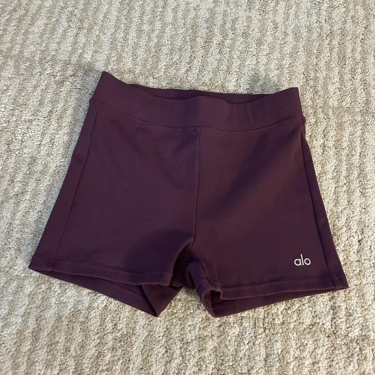 Alo Yoga Purple Shorts. Worn once just don't love - Depop