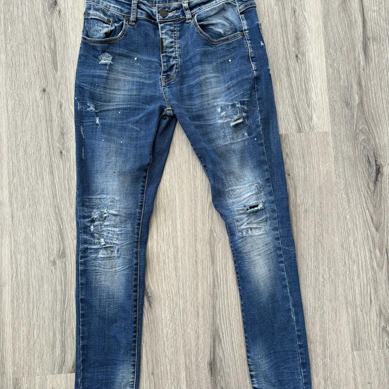 Alessandro zavetti blue Jeans with paint splats,