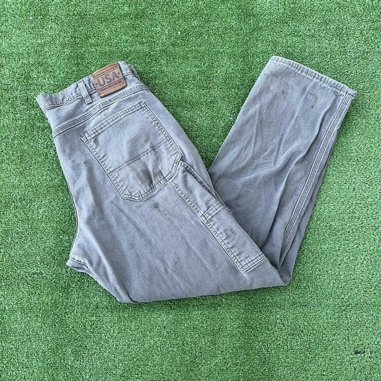 vintage y2k grey carpenter pants made in usa... - Depop