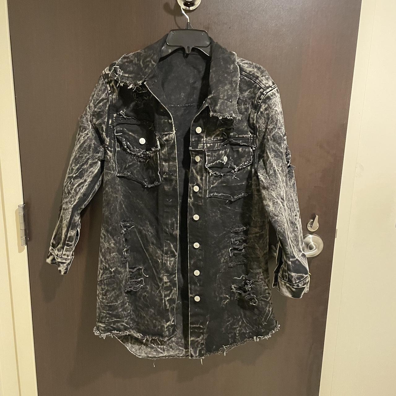 Women's Black and Grey Jacket Depop