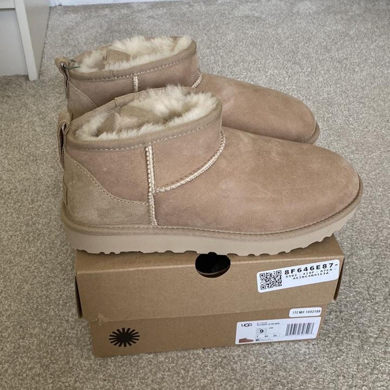 Authentic UGG classic ultra mini ankle boots in sold... - Depop