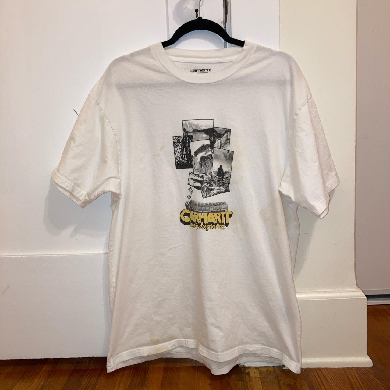 Carhartt WIP keep exploring tshirt photo graphic,... - Depop