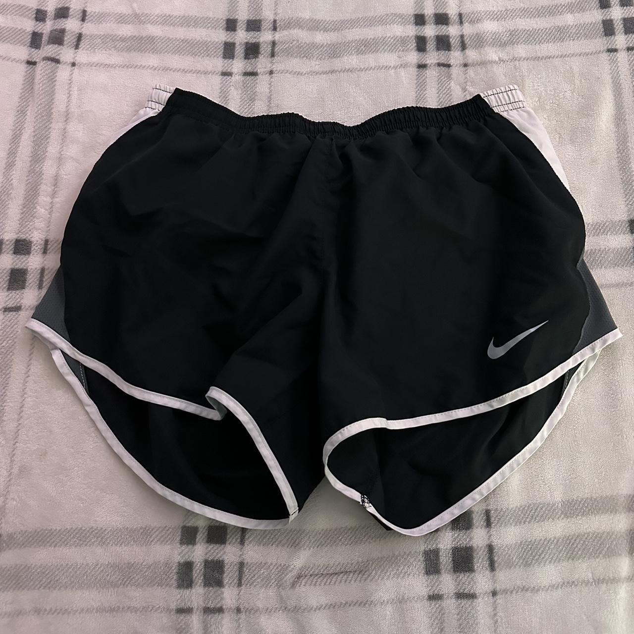 black nike running shorts size medium worn once... - Depop