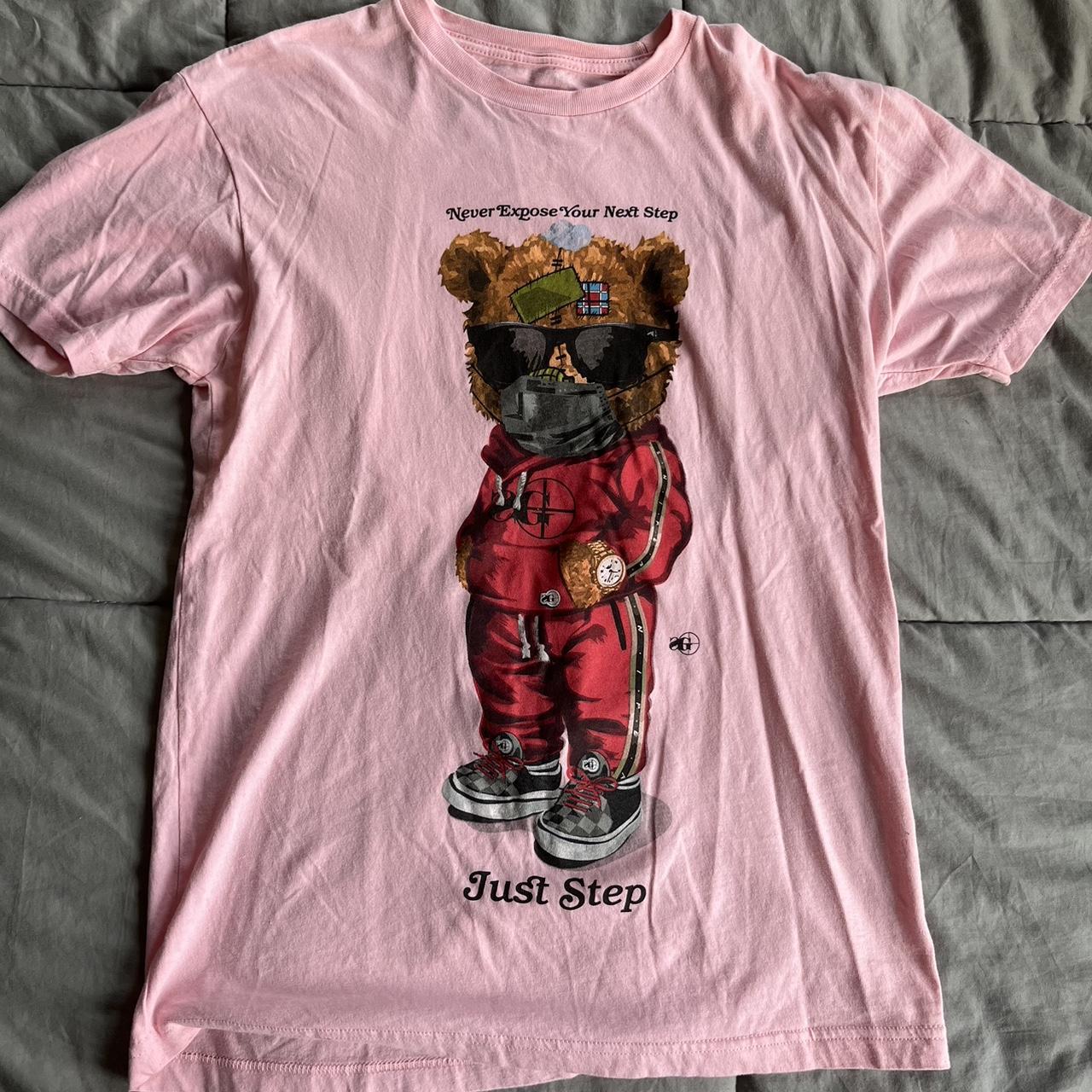 Pink Kodak sniper gang T shirt with teddy bear - Depop