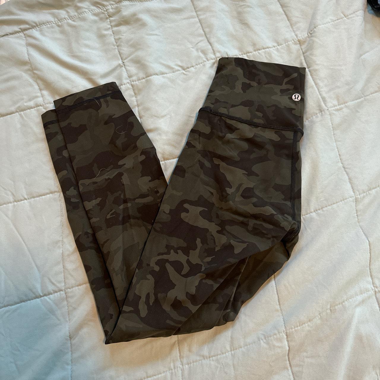 High waisted camo crop leggings Lululemon Size - Depop