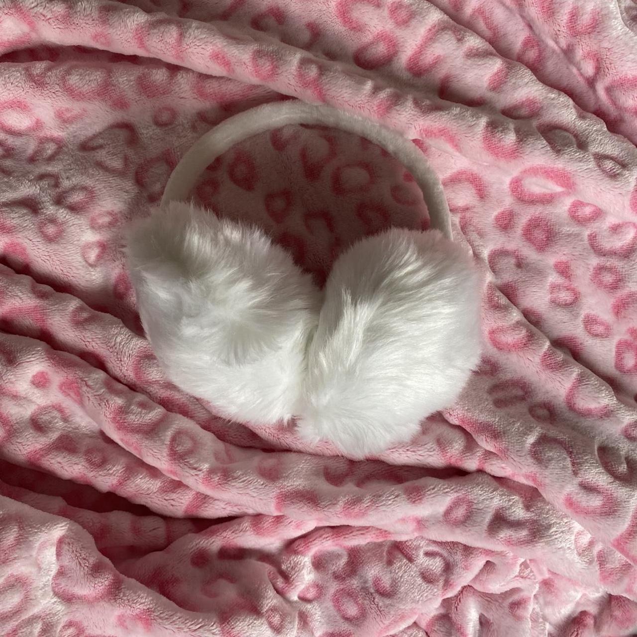 White Fluffy Earmuffs rlly cute winter staple goes... Depop