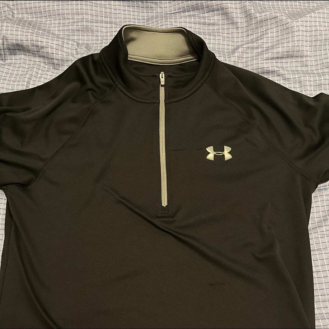 small black under armour quarter zip - Depop