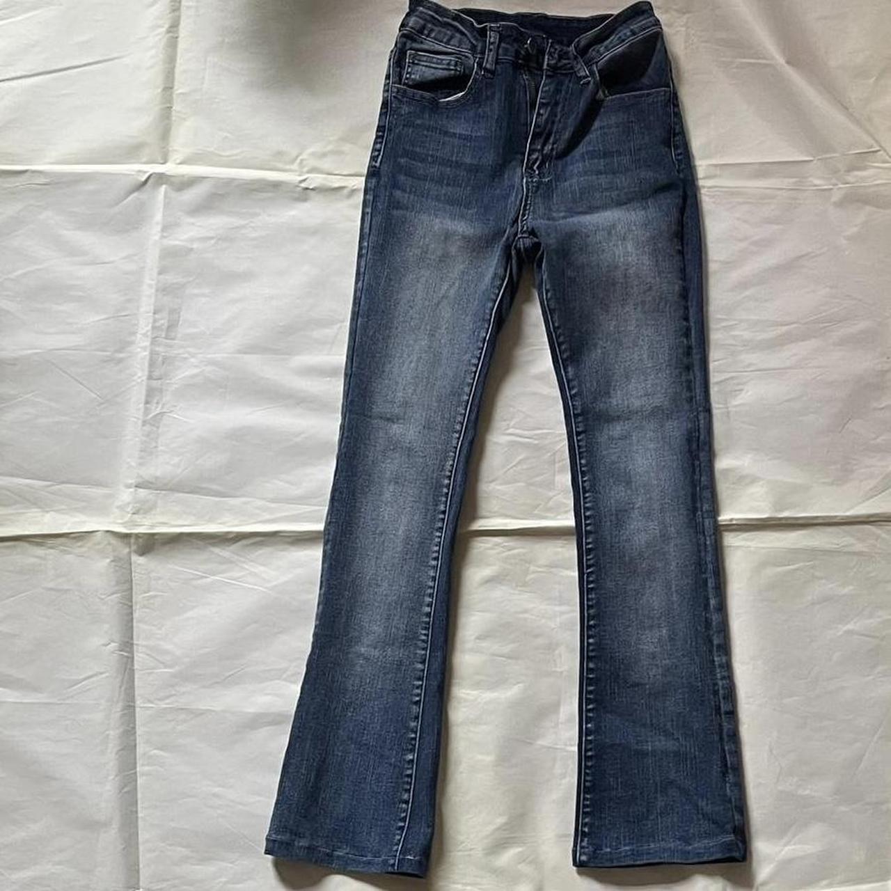 Blue high rise flared jeans brand is shein side note... - Depop