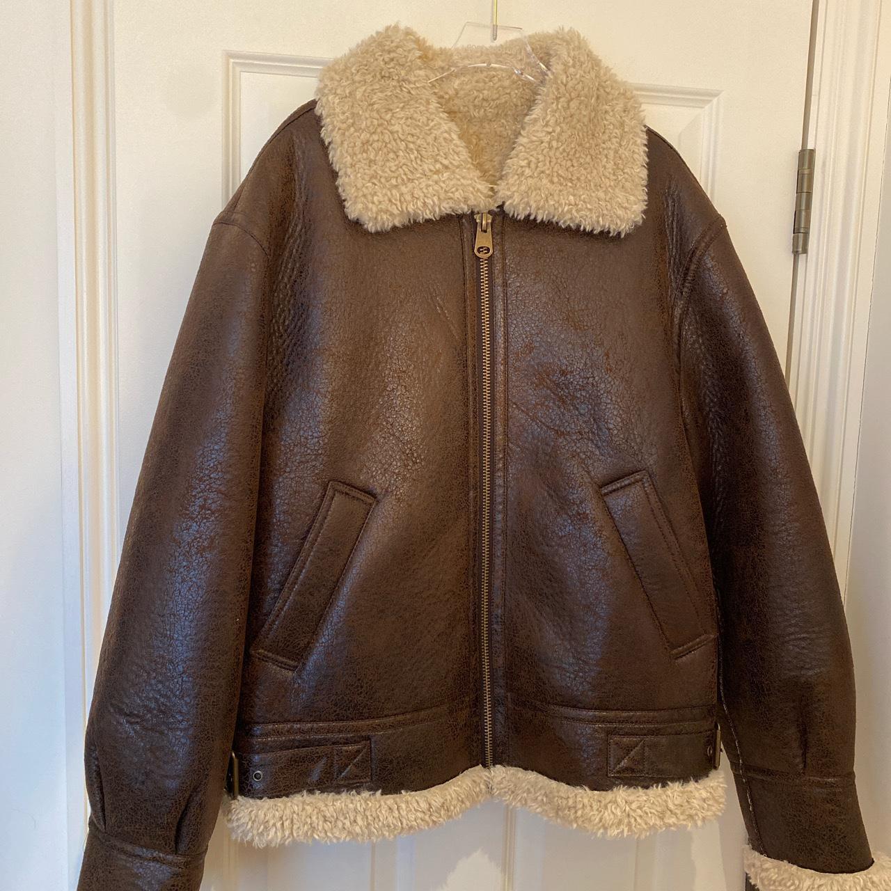 Mango faux leather jacket fully lined. Brand new. No... - Depop