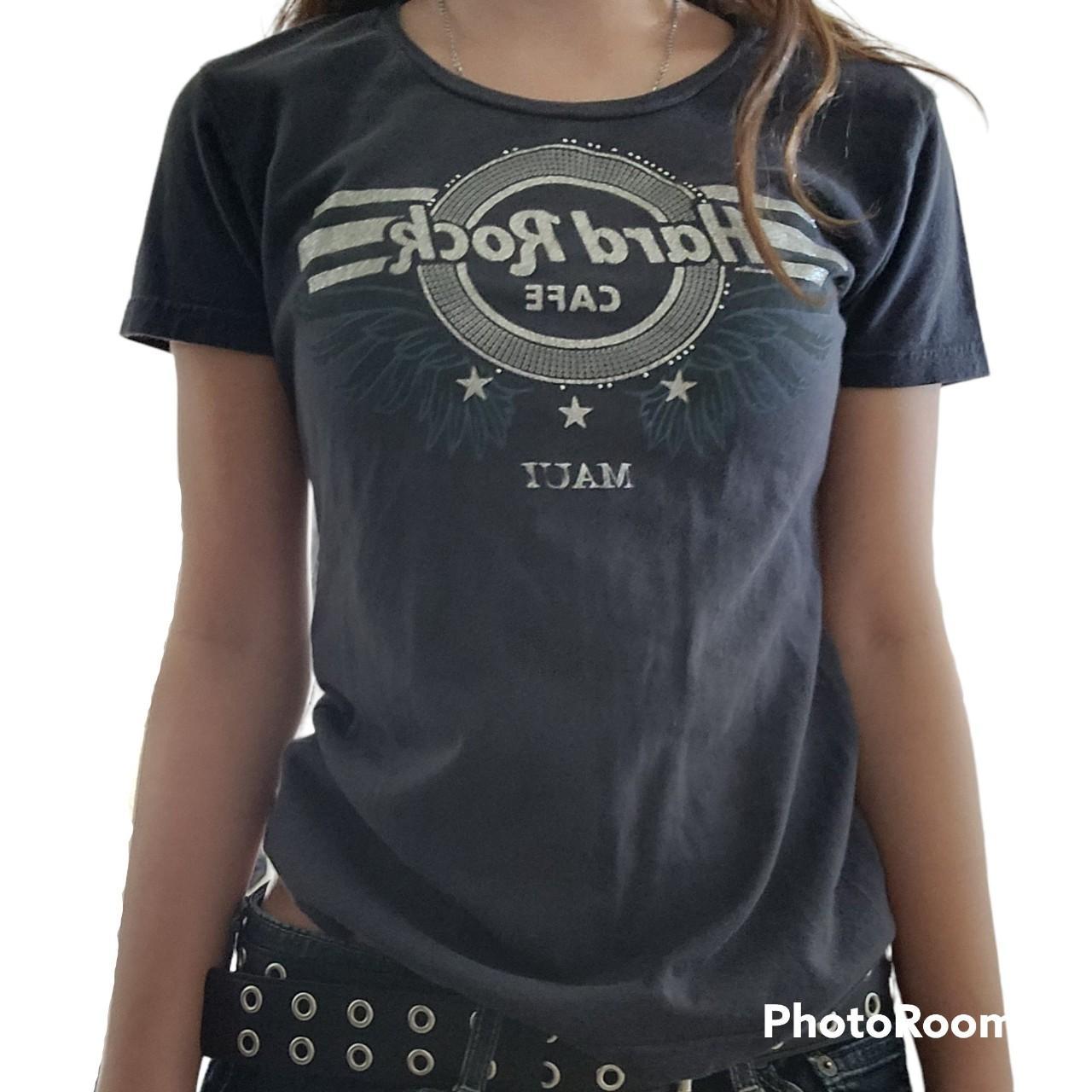 Hard Rock Cafe Women's Grey and Blue T-shirt (3)
