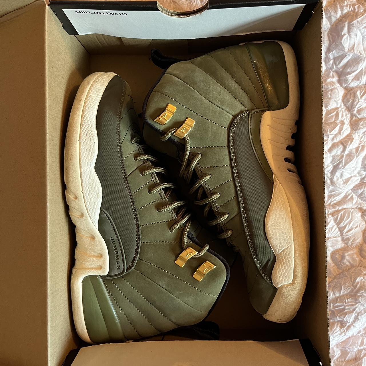 Jordan 12 khaki best sale