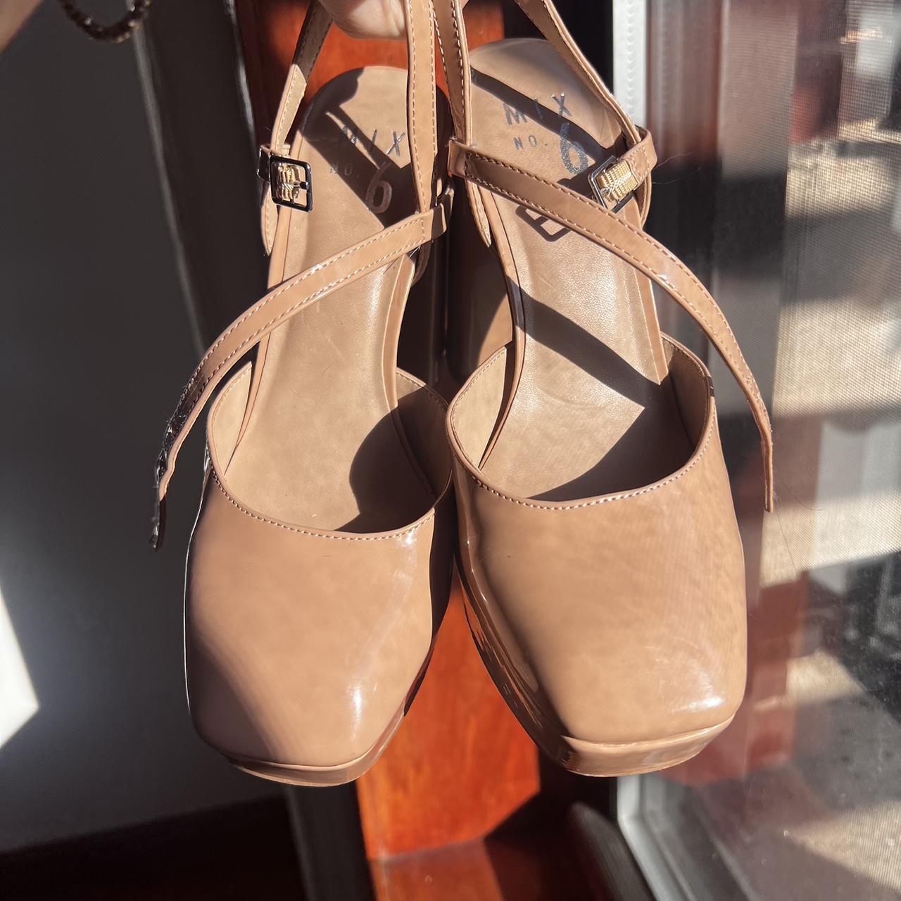 CHUNKY NUDE HEELS 🤍🤎 Mix No. 6 Chunky nude heels... - Depop