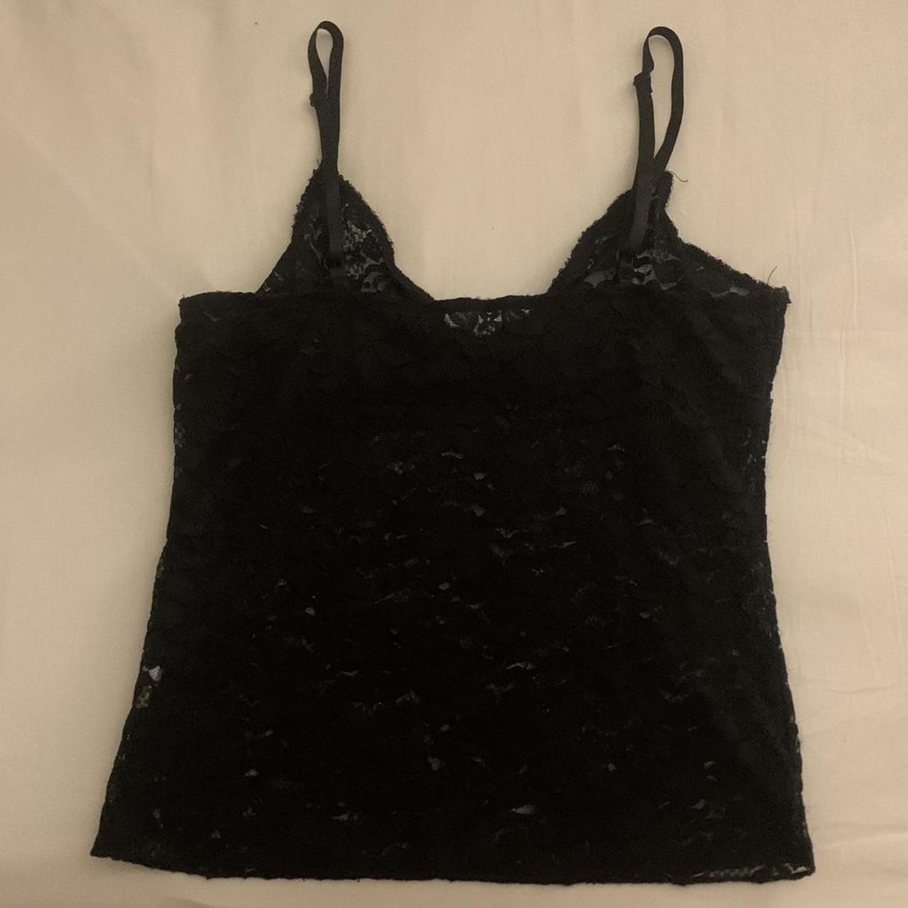 Y2k lace cami - sheer/lace fabric - haven't worn... - Depop