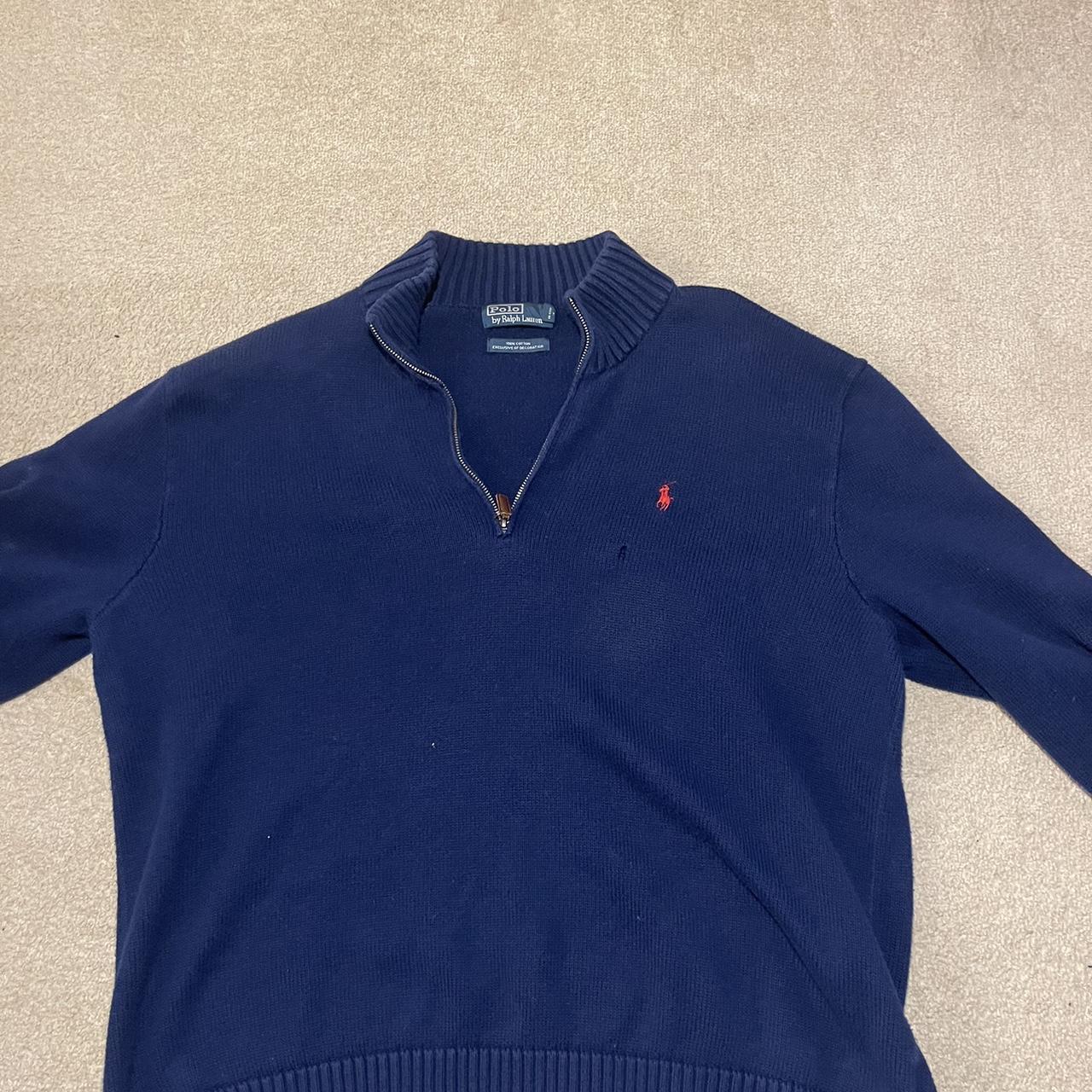 Polo Raulph Lauren 1/4 Zip Size XXL Small hole near... - Depop