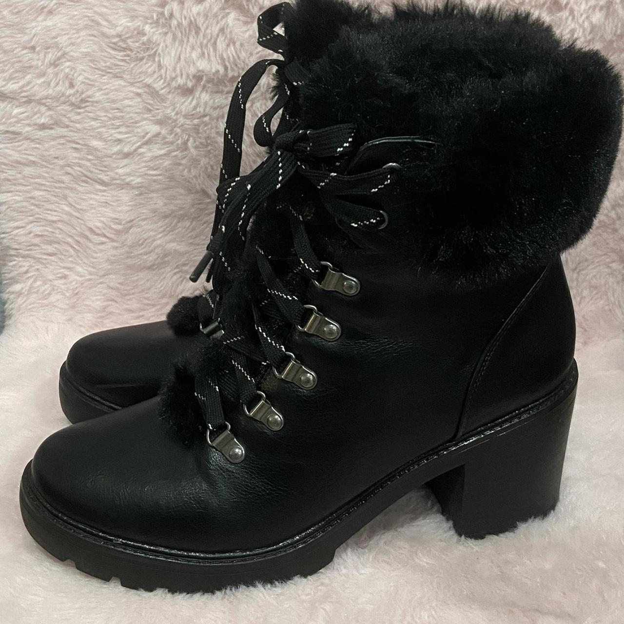 Faux fur outlet trim combat boots