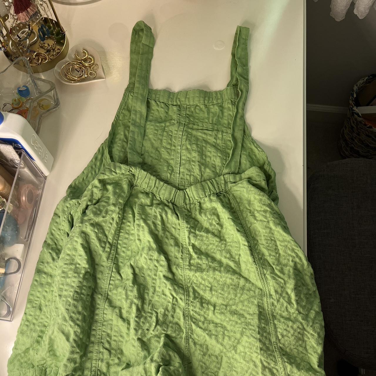 Urban Outfitters green cotton overalls/romper Size... Depop