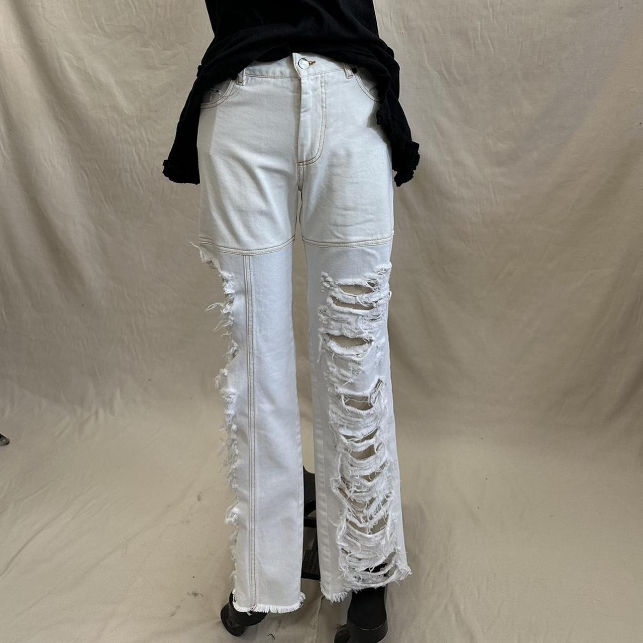 Peter Do SS21 look 22 ‘ripped combo jeans’ in egg...