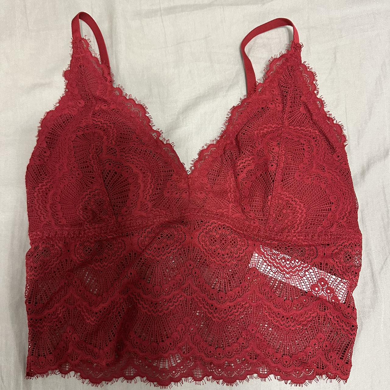 hollister gilly hicks red lace bralette top. comes - Depop