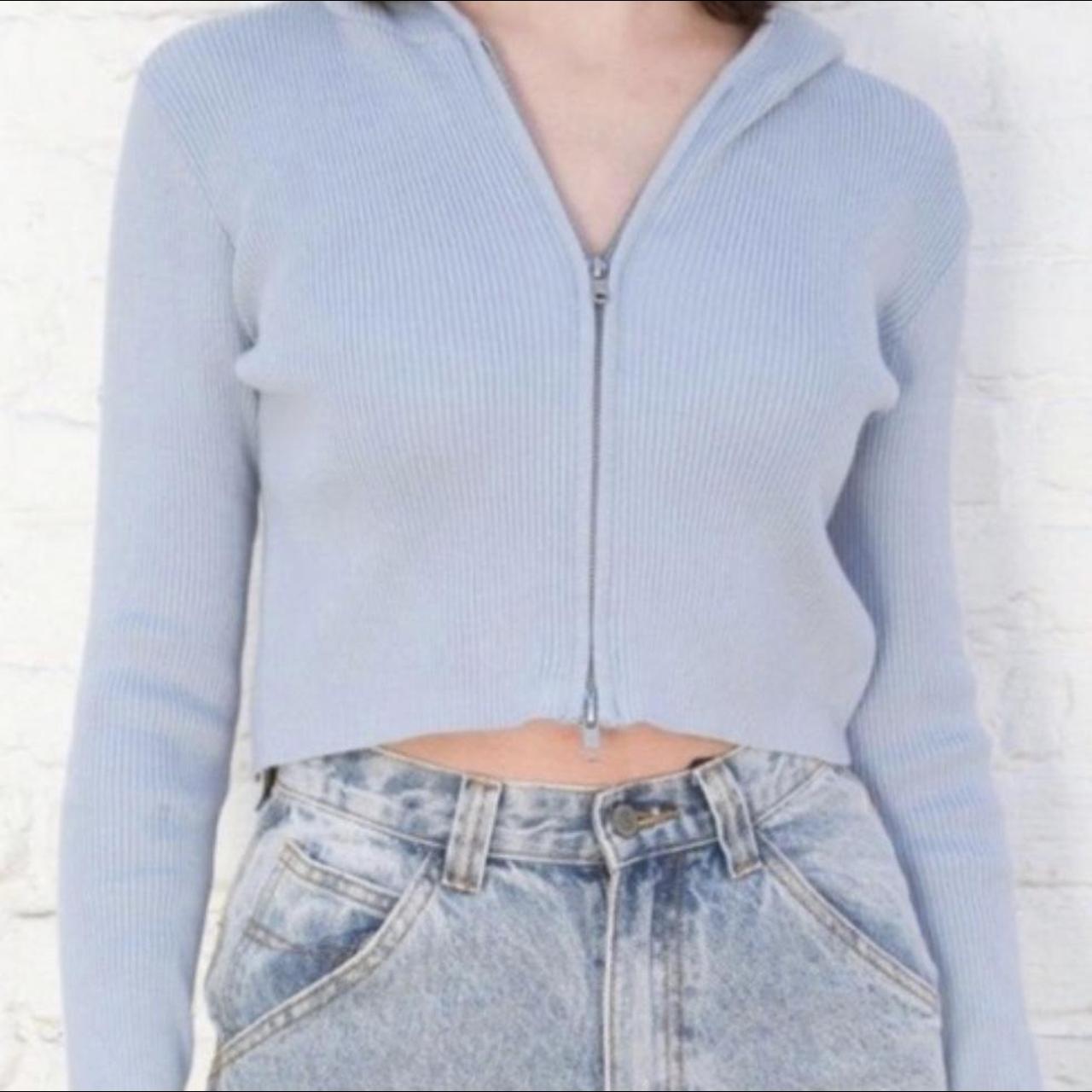 Brandy Melville Women's Blue Hoodie | Depop