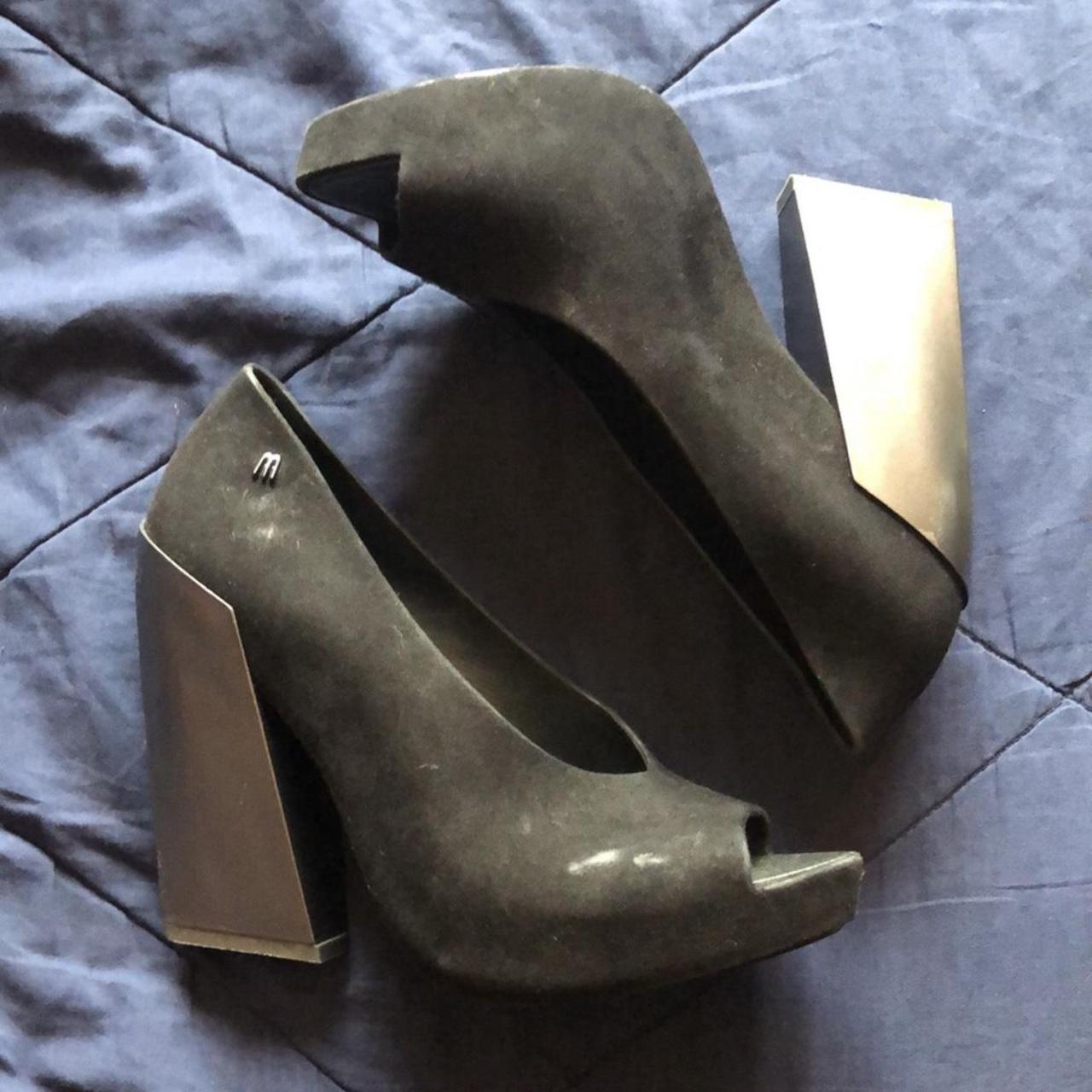 Melissa Suede Chunky Peep Toe Heel Like new but see Depop