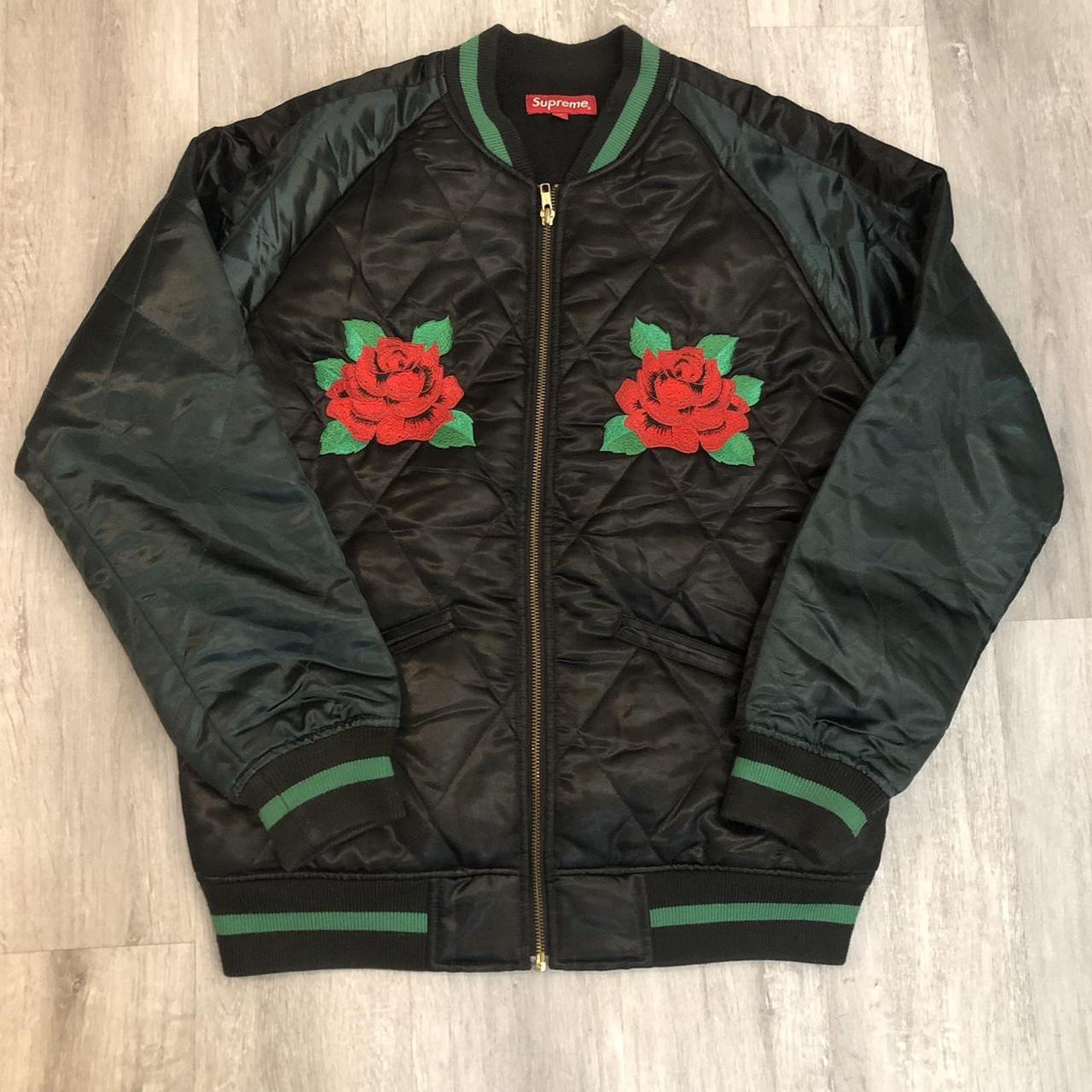 Supreme Roses Satin Bomber Jacketrose - スカジャン