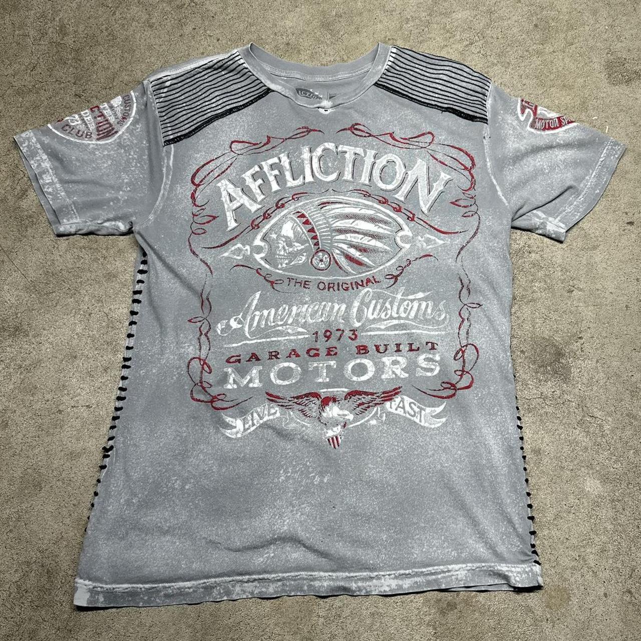 Y2K Grey Affliction American Customs Garage Built... - Depop