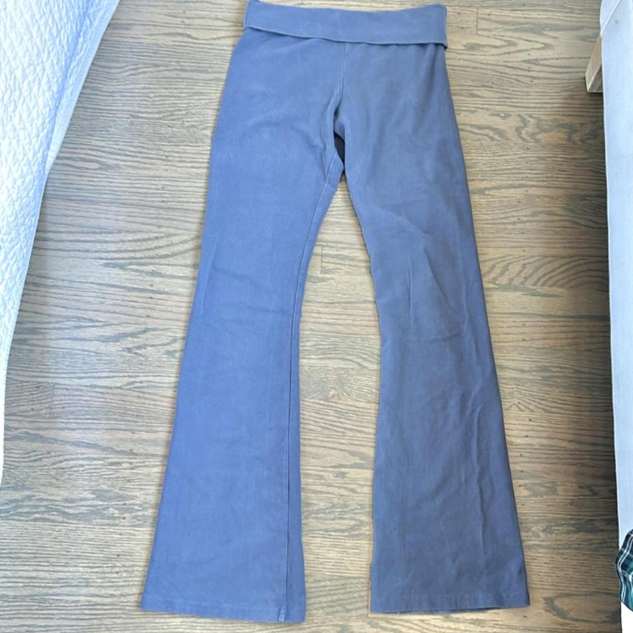 Brandy Melville blue flared pants leggings... - Depop