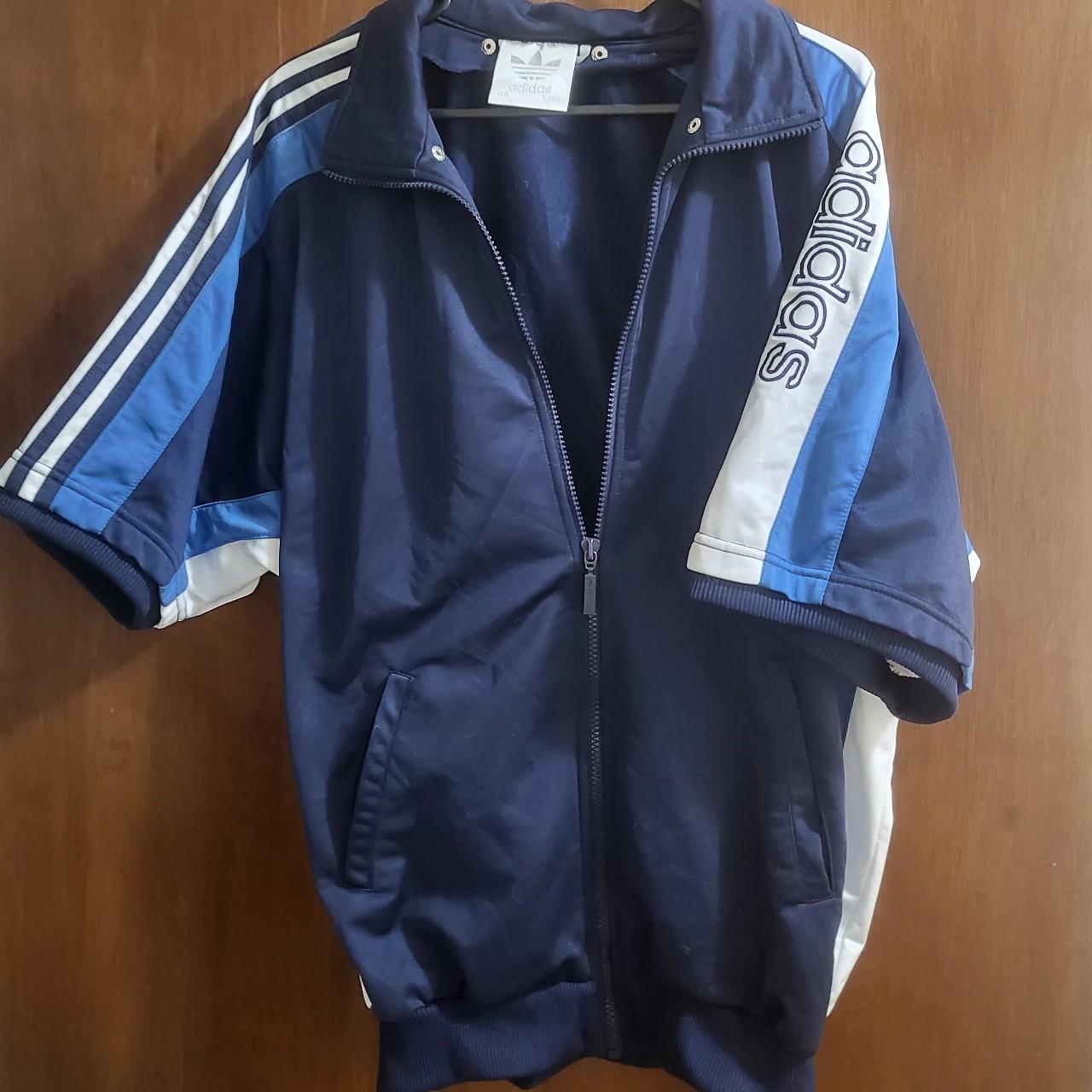 Adidas zip up collared tee No size but would say XL - Depop