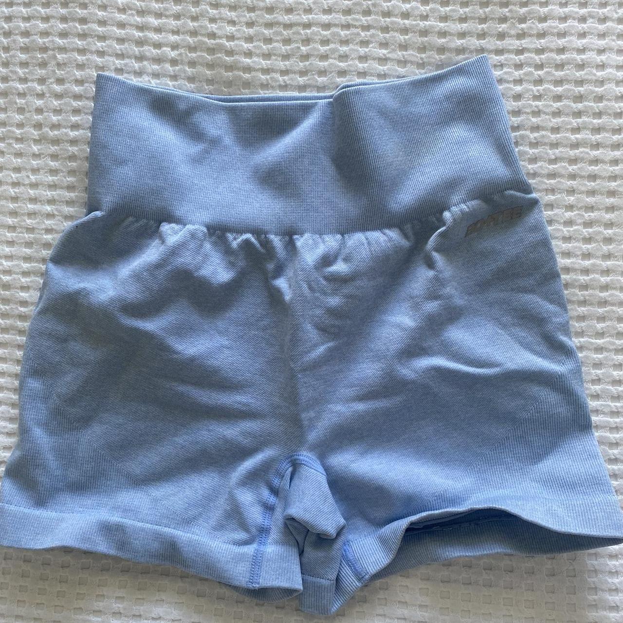 Bo + Tee baby blue shorts worn only a couple times ! - Depop