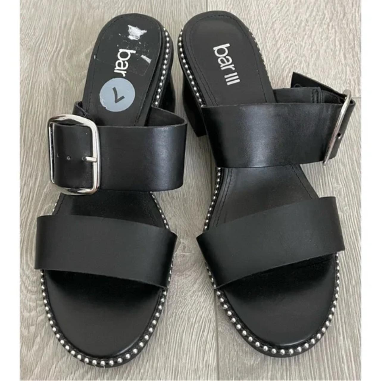 Bar III Black Double Buckle Footwear Sandals Size:... - Depop