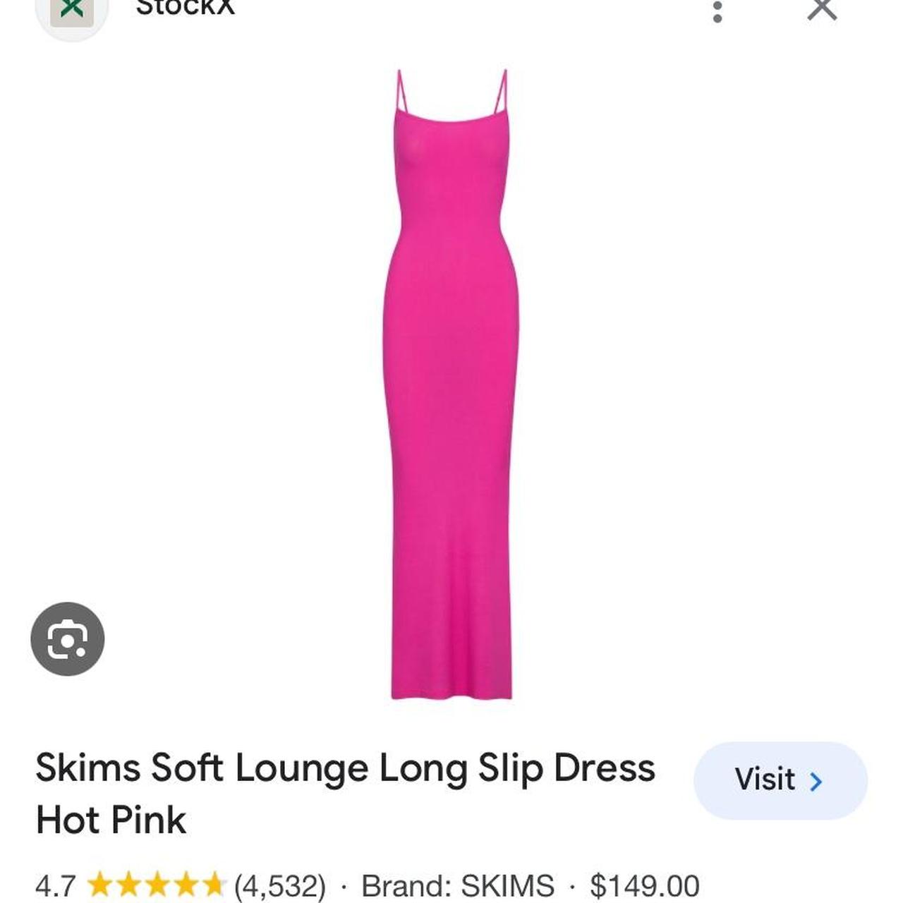 SKIMS Soft Lounge Long Slip Dress Hot Pink
