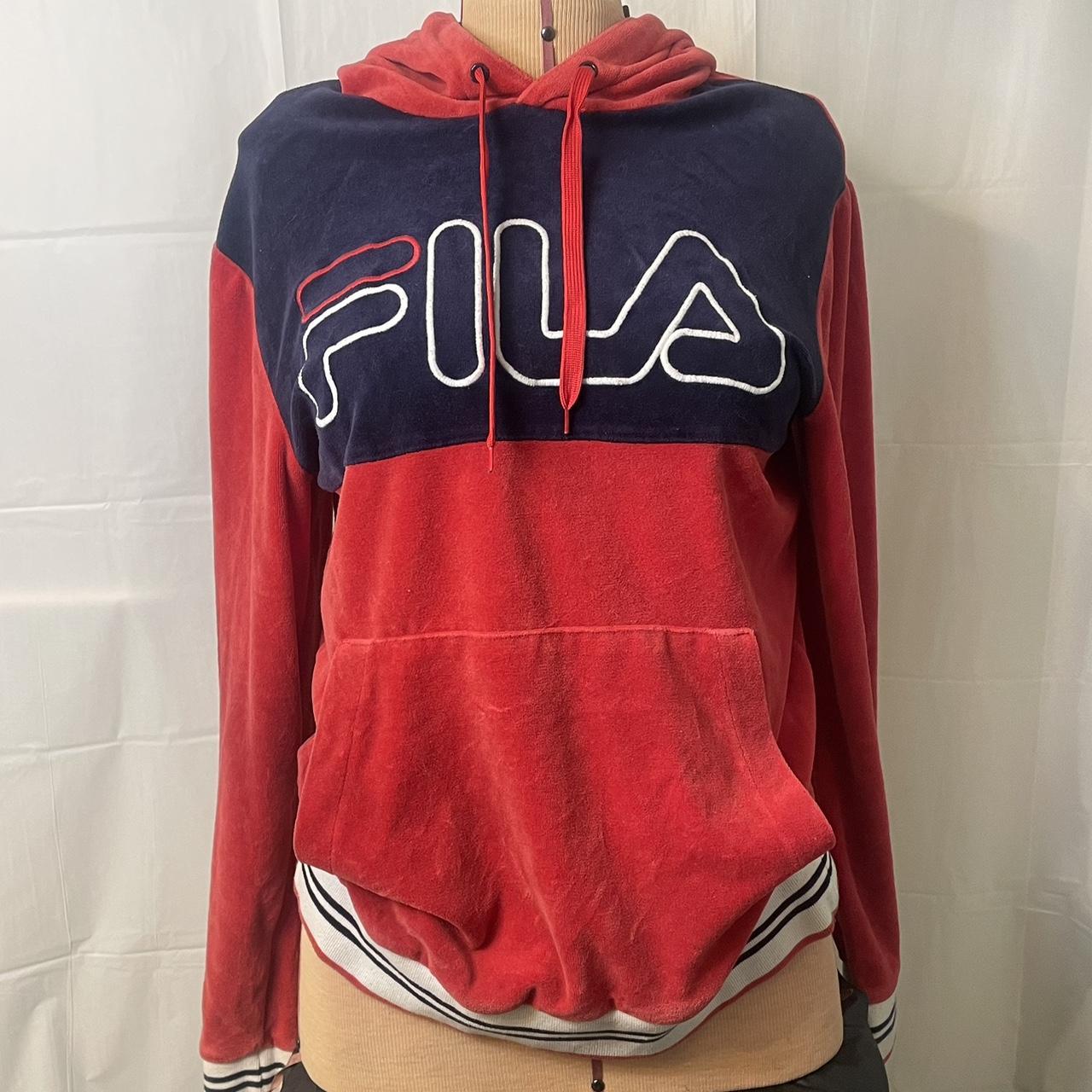 Fila red white and hotsell blue hoodie