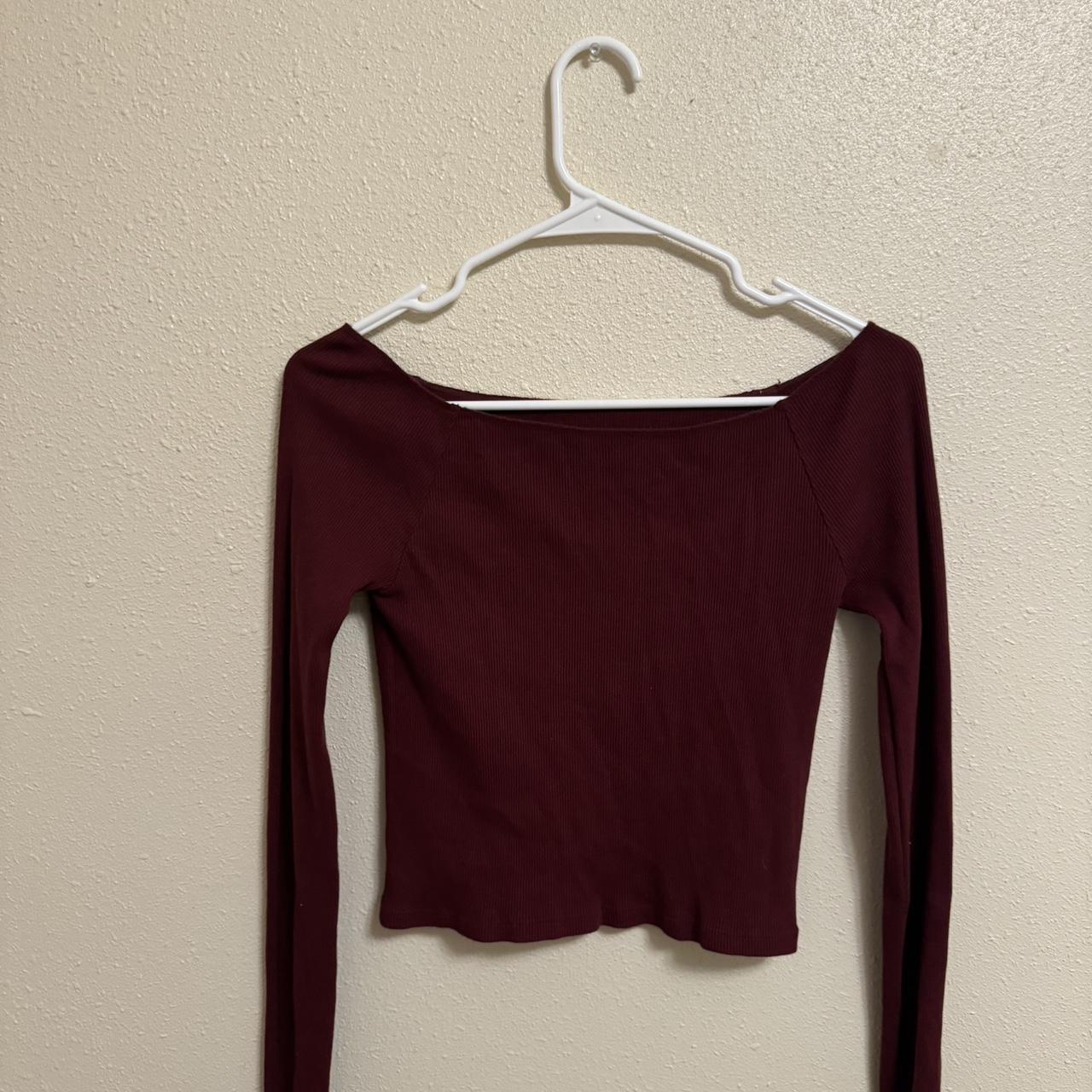 Brandy Melville burgundy Bonnie top - Depop